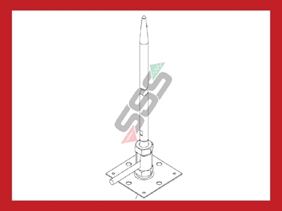 Code 6441211/Elemko air termination rod Diam:16x1000mm,AI,for horizontal surface