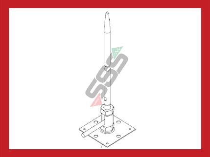 Code 6441211/Elemko air termination rod Diam:16x1000mm,AI,for horizontal surface