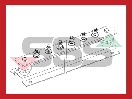 Code 6656008/Elemko Copper earth bar, 8 terminals