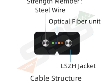 SSS ELEVATOR TRAVELLING CABLE - Four core optical fiber FTTH Cable with FRP Steel Wire